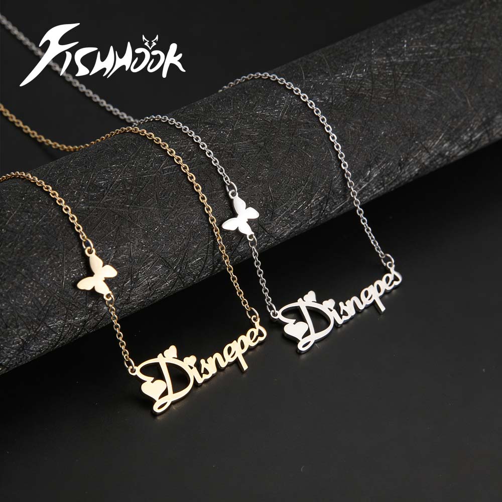 Butterfly Pendant Necklace - Butterfly Personalized Custom Name Necklace for