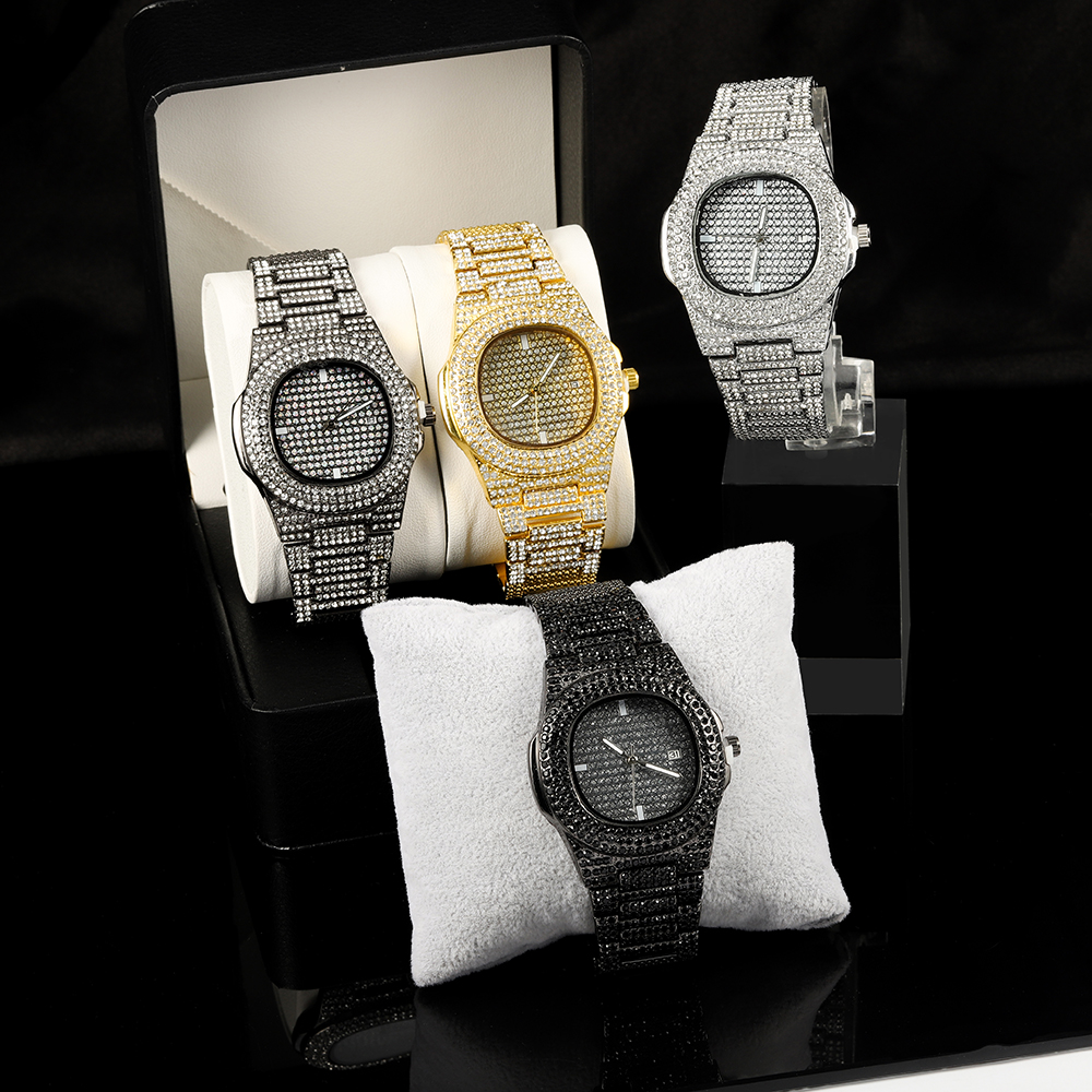 Jewelry Diamond Watches - 1pc Men Women Quartz Watch Iced