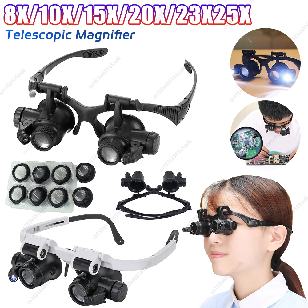 Jewelry Repair & Watches Photos - 10-25X Head-Worn Magnifier with LED Lights