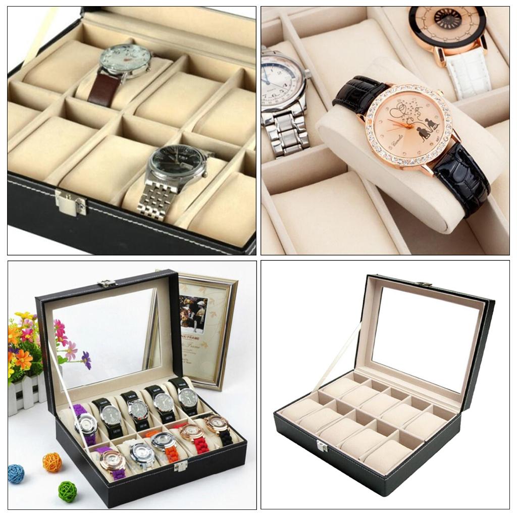 Glass Top Wooden Watch and Jew – Jewelry Organizer Watches recenzja i cena