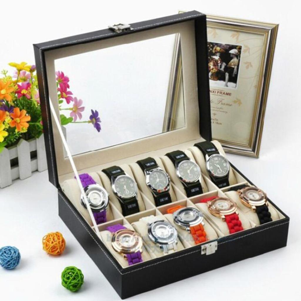 Glass Top Wooden Watch and Jew – Jewelry Organizer Watches recenzja i cena
