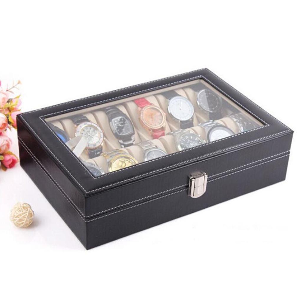 Glass Top Wooden Watch and Jew – Jewelry Organizer Watches recenzja i cena