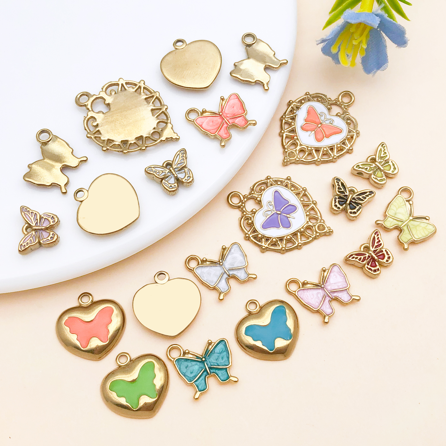 2pcs Stainless steel insect bu – Butterfly Pendant Necklace recenzja i cena