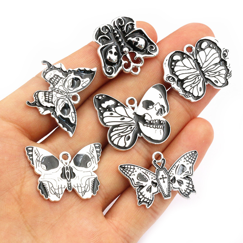 10pcs Skull Butterfly Charms P – Butterfly Pendant Necklace recenzja i cena