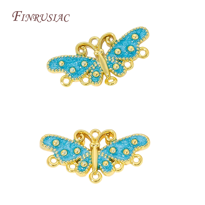 18K Gold Plated Blue Enamel Bu – Butterfly Pendant Necklace recenzja i cena