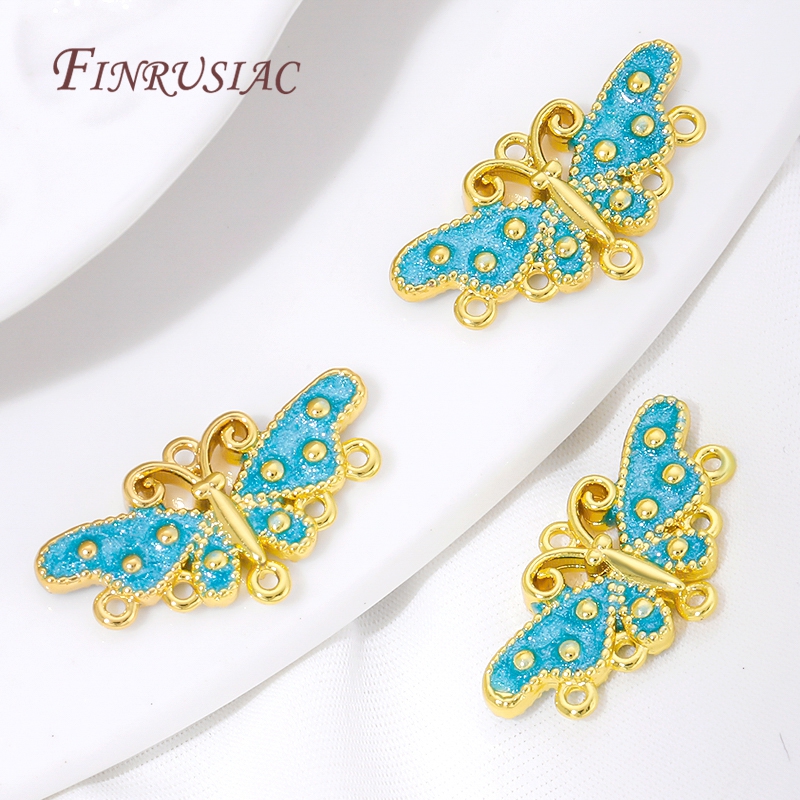 18K Gold Plated Blue Enamel Bu – Butterfly Pendant Necklace recenzja i cena