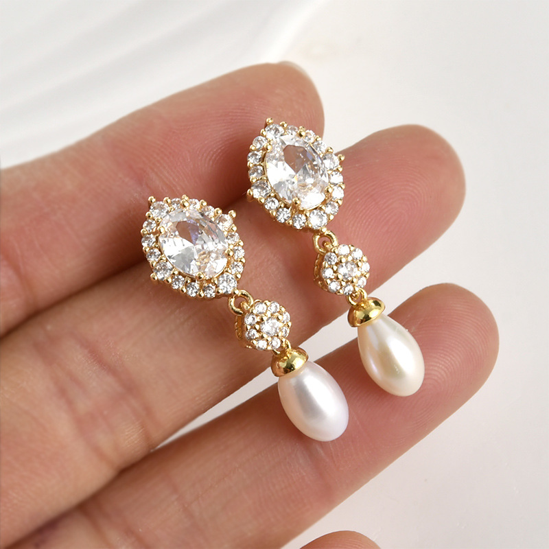 14k Electroplated Real Gold Co – Pearl Stud Earrings recenzja i cena