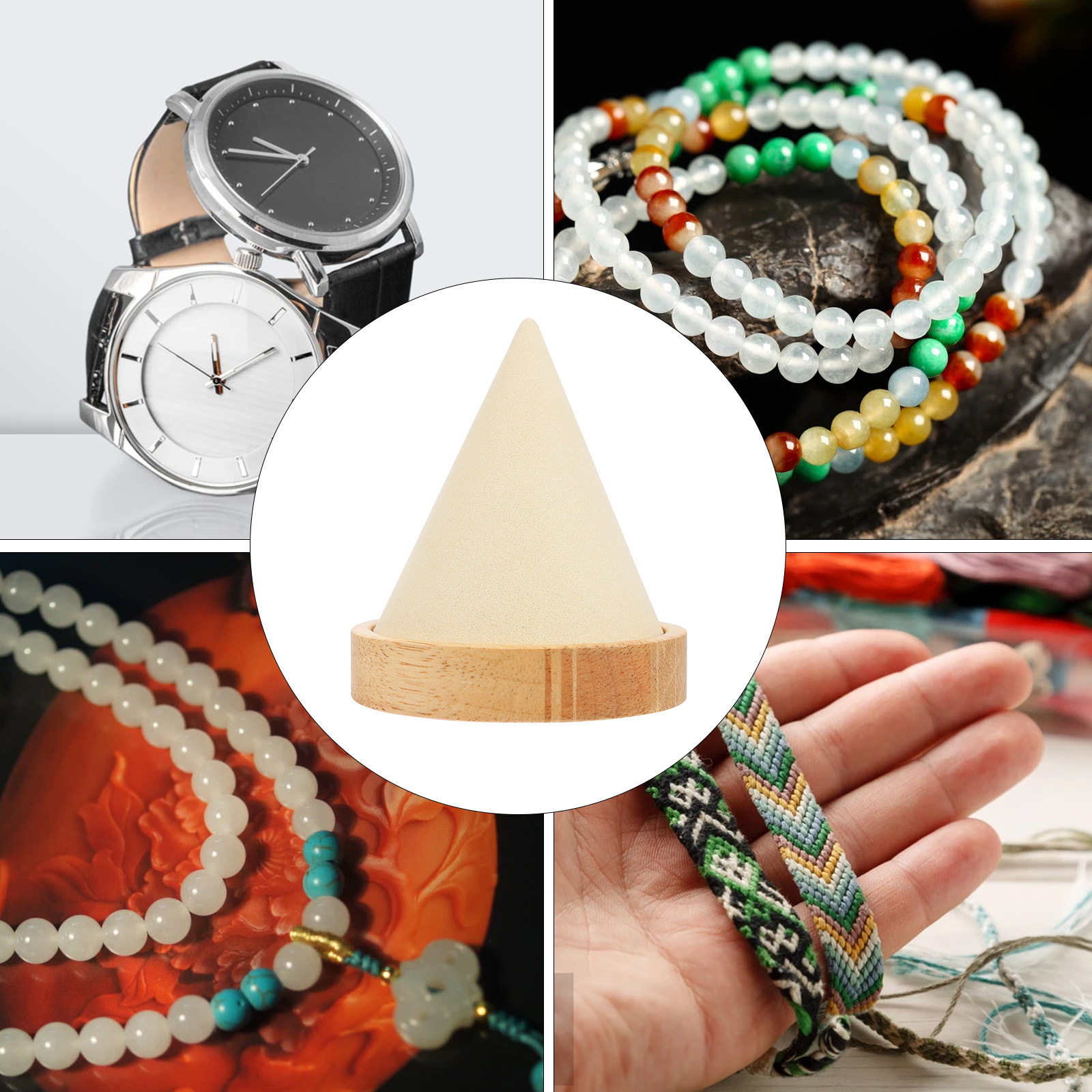 Solid Wood Conical Bangle Brac – Jewelry Or Watches recenzja i cena