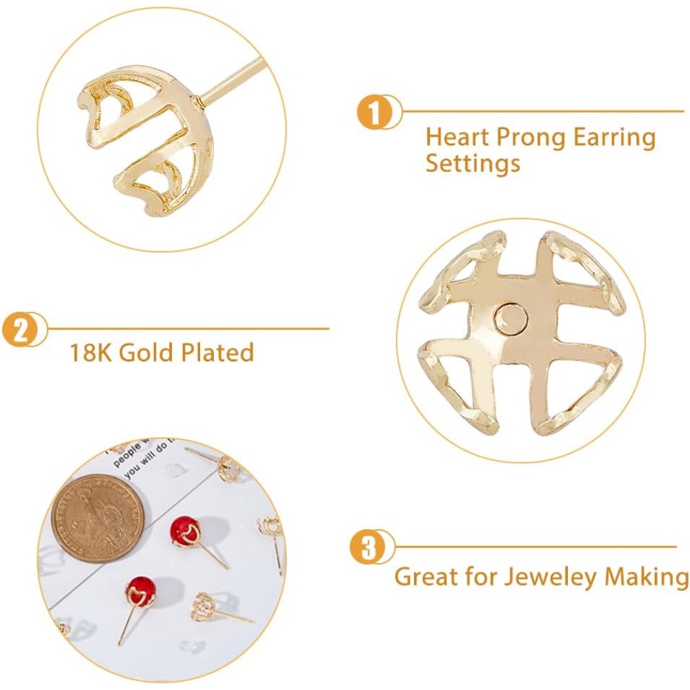 30Pcs Earring Mounting 4-Heart – Pearl Stud Earrings recenzja i cena