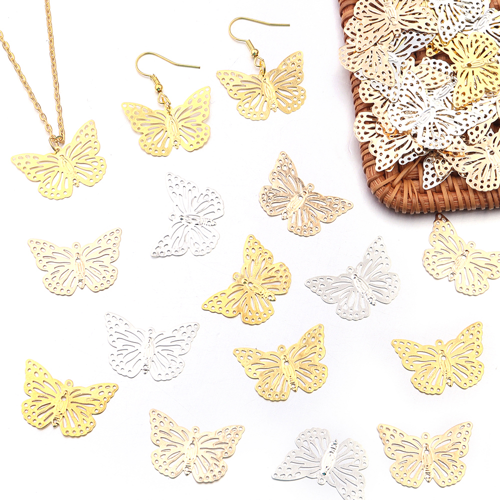 50Pcs/lot Butterfly Filigree W – Butterfly Pendant Necklace recenzja i cena