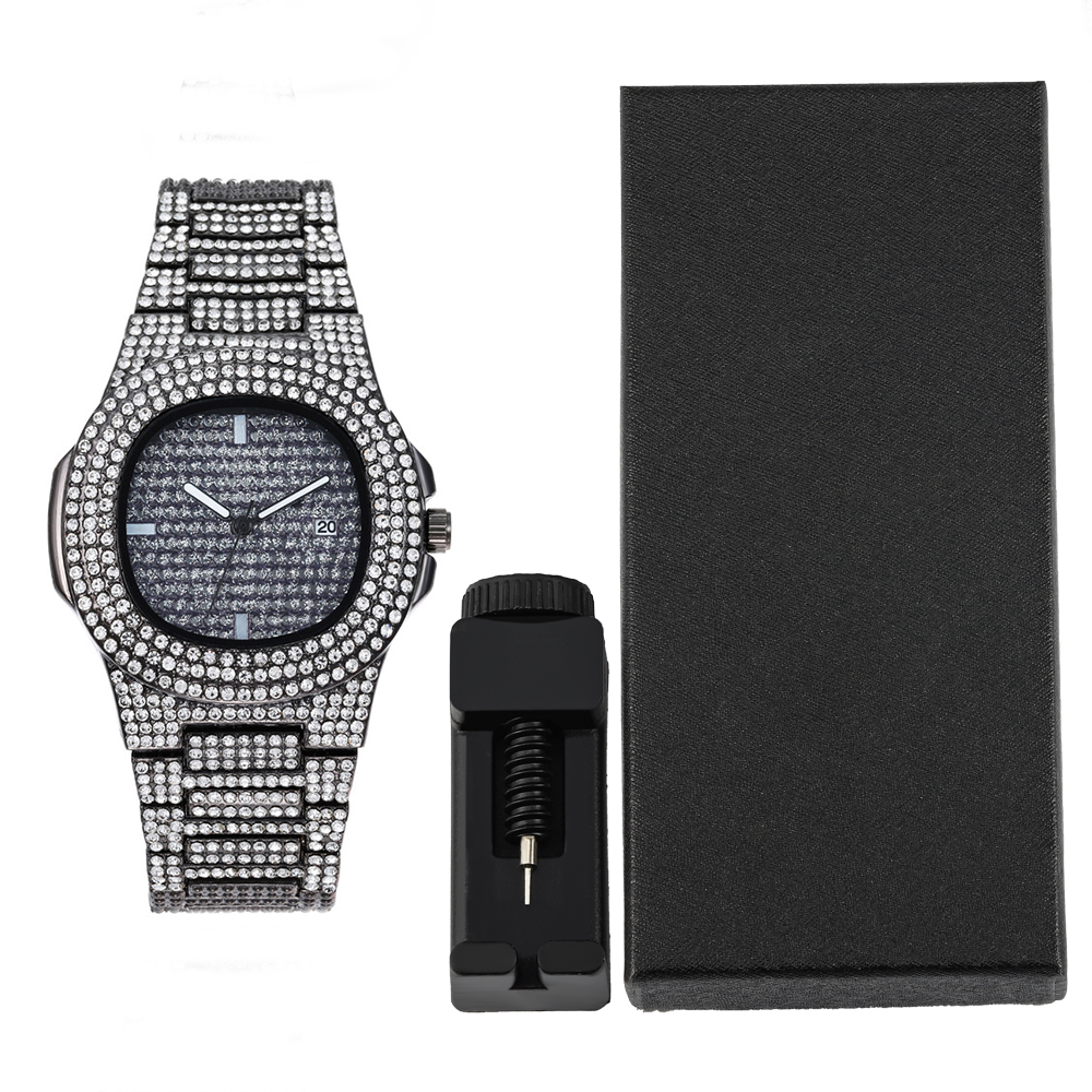 1pc Men Women Quartz Watch Ice – Jewelry Diamond Watches recenzja i cena
