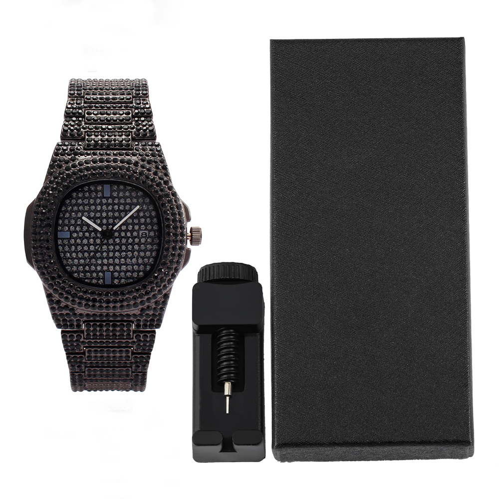 1pc Men Women Quartz Watch Ice – Jewelry Diamond Watches recenzja i cena