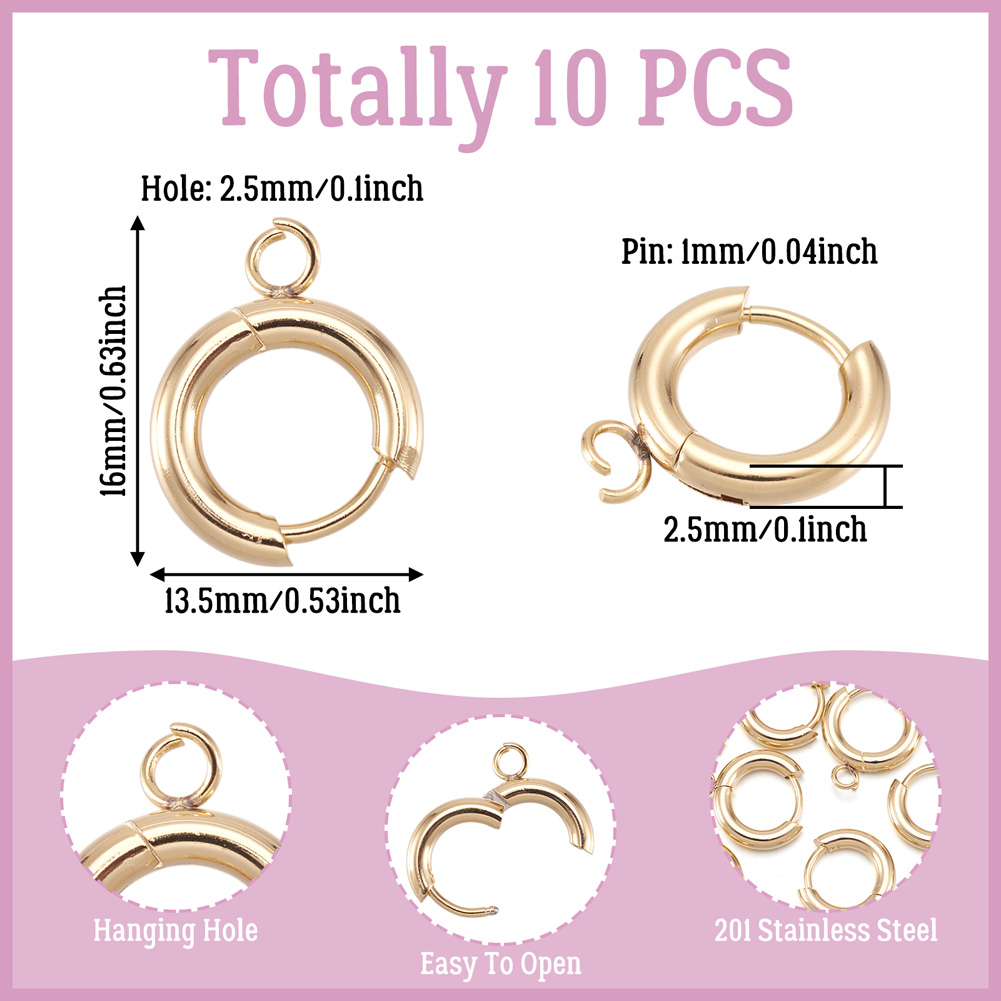 10pcs 201 Stainless Steel Hugg – Hoop Earrings recenzja i cena