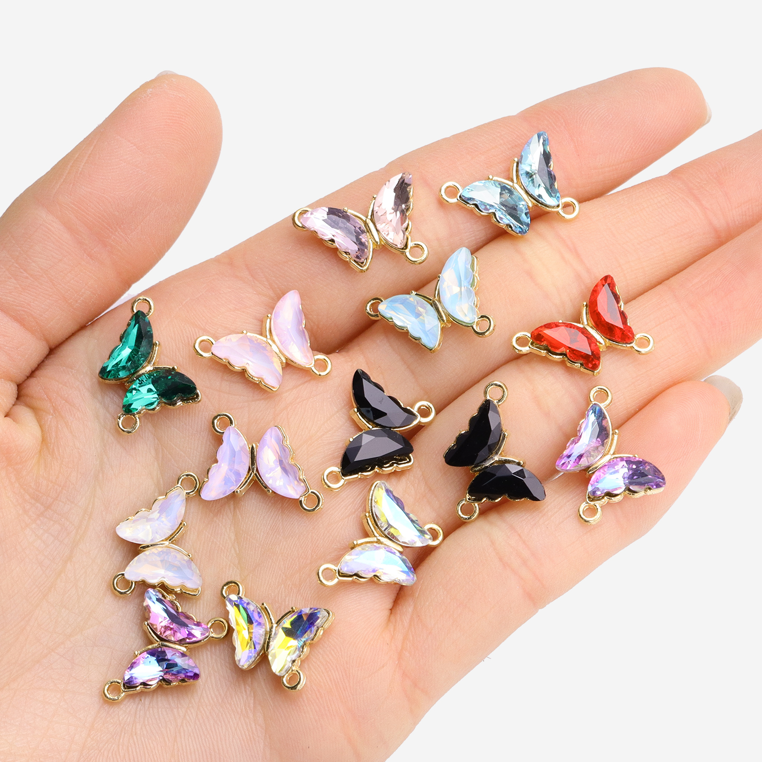 10Pcs Crystal Glass Butterfly  – Butterfly Pendant Necklace recenzja i cena