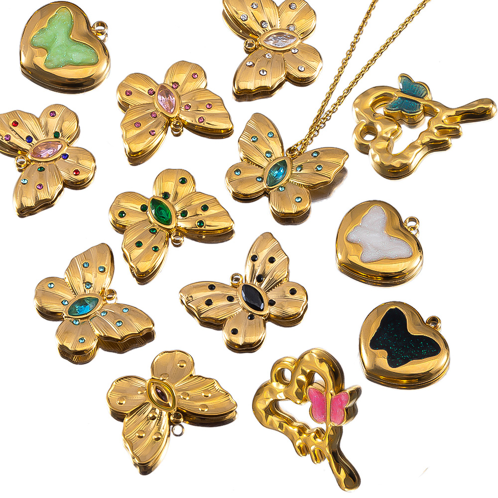 2pcs Enamel Butterfly Lava Lov – Butterfly Pendant Necklace recenzja i cena