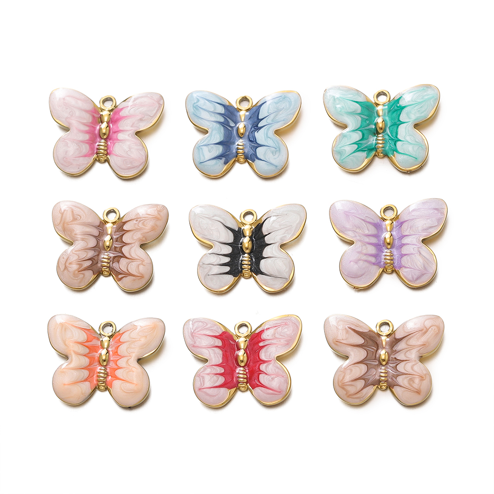 2pcs/lot Colorful Enamel Butte – Butterfly Pendant Necklace recenzja i cena