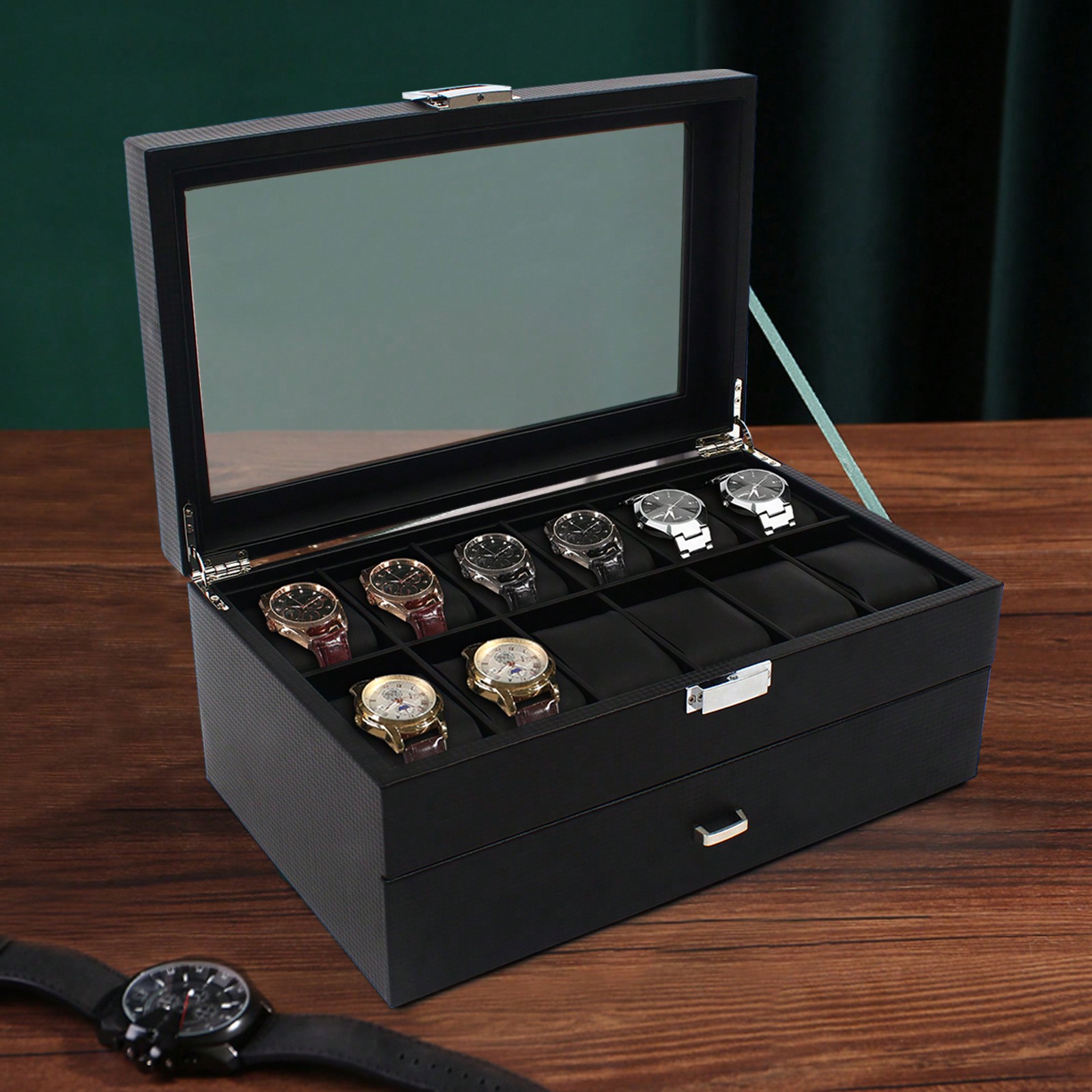 24 Slot Men Watch Display Case – Jewelry Organizer Watches recenzja i cena