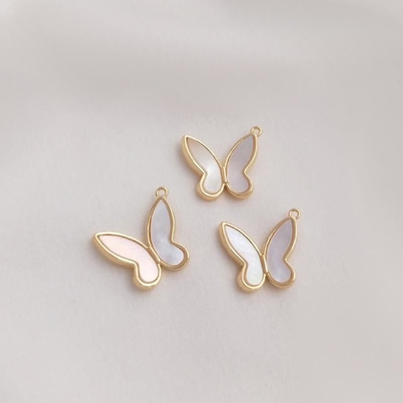14K Gold Color Inlaid Natural  – Butterfly Pendant Necklace recenzja i cena