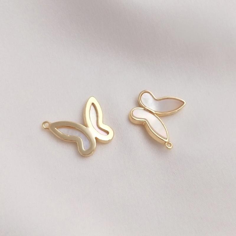 14K Gold Color Inlaid Natural  – Butterfly Pendant Necklace recenzja i cena