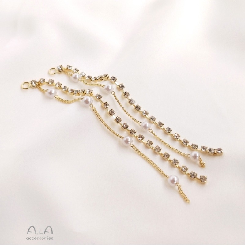 14K Bag Of Real Gold Zircon Pe – Pearl Stud Earrings recenzja i cena
