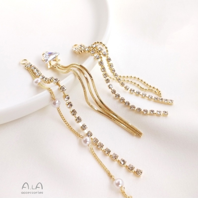 14K Bag Of Real Gold Zircon Pe – Pearl Stud Earrings recenzja i cena