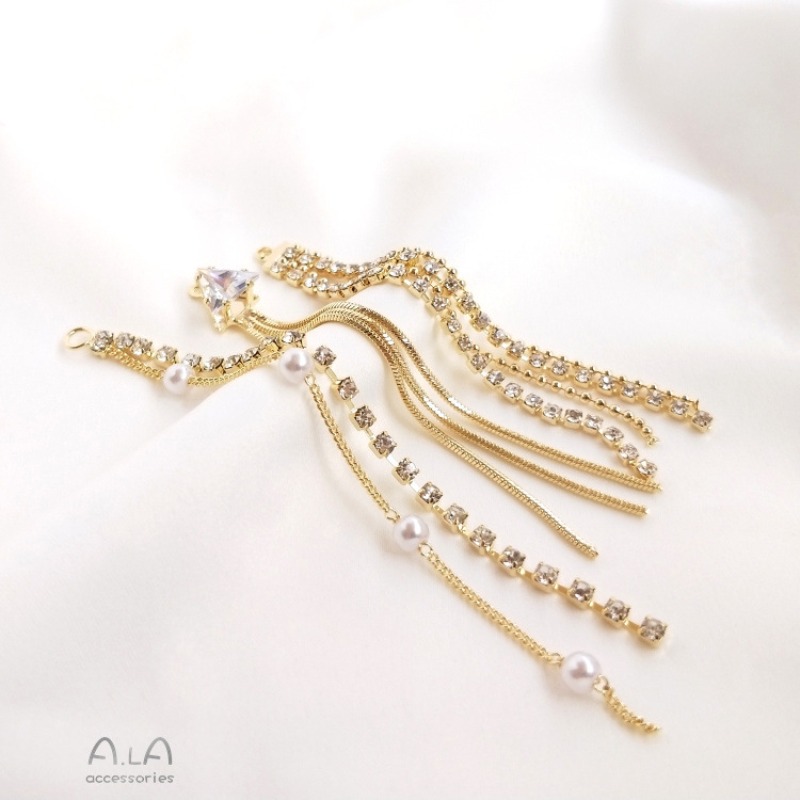 14K Bag Of Real Gold Zircon Pe – Pearl Stud Earrings recenzja i cena