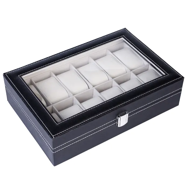 Elegant Leather Watch Display  – Jewelry Organizer Watches recenzja i cena