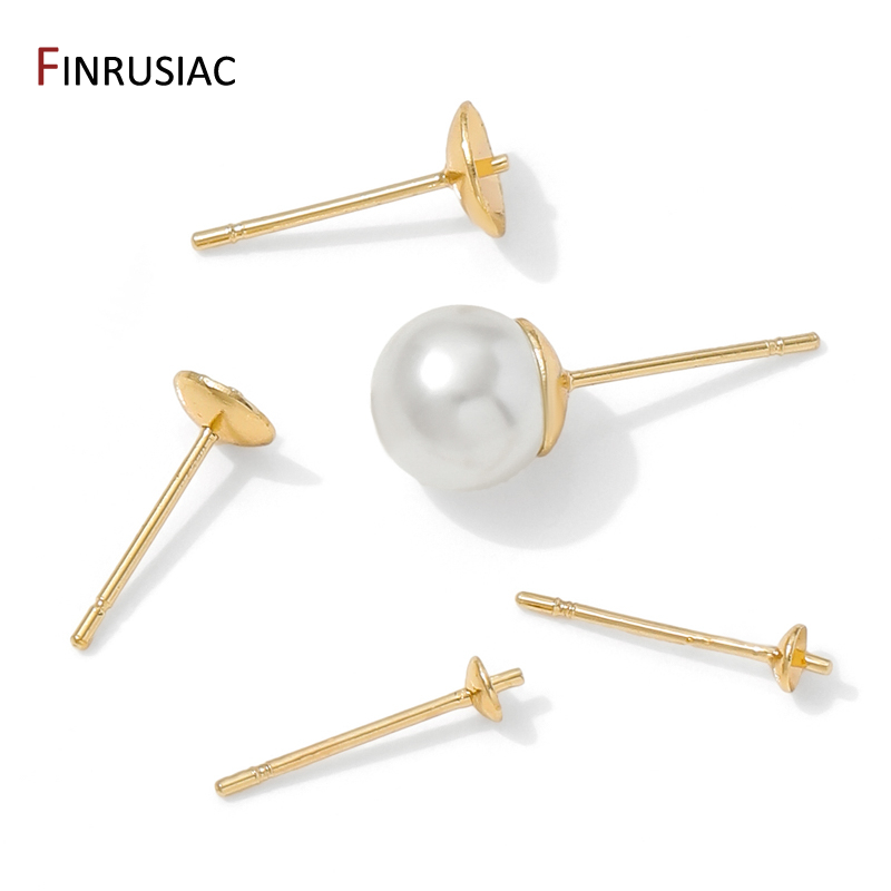 14K Gold Plated Brass Earring  – Pearl Stud Earrings recenzja i cena
