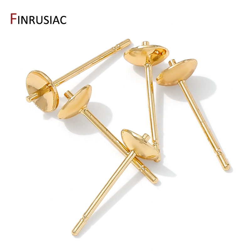 14K Gold Plated Brass Earring  – Pearl Stud Earrings recenzja i cena