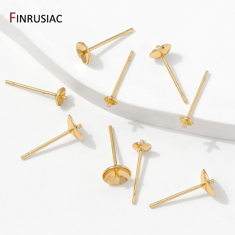 14K Gold Plated Brass Earring  – Pearl Stud Earrings recenzja i cena