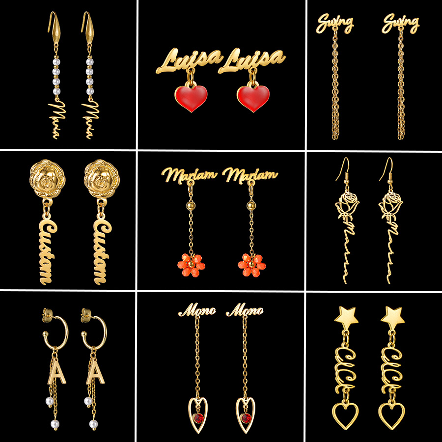 Auxauxme Custom Name Earrings  – Pearl Stud Earrings recenzja i cena
