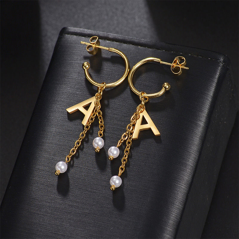 Auxauxme Custom Name Earrings  – Pearl Stud Earrings recenzja i cena
