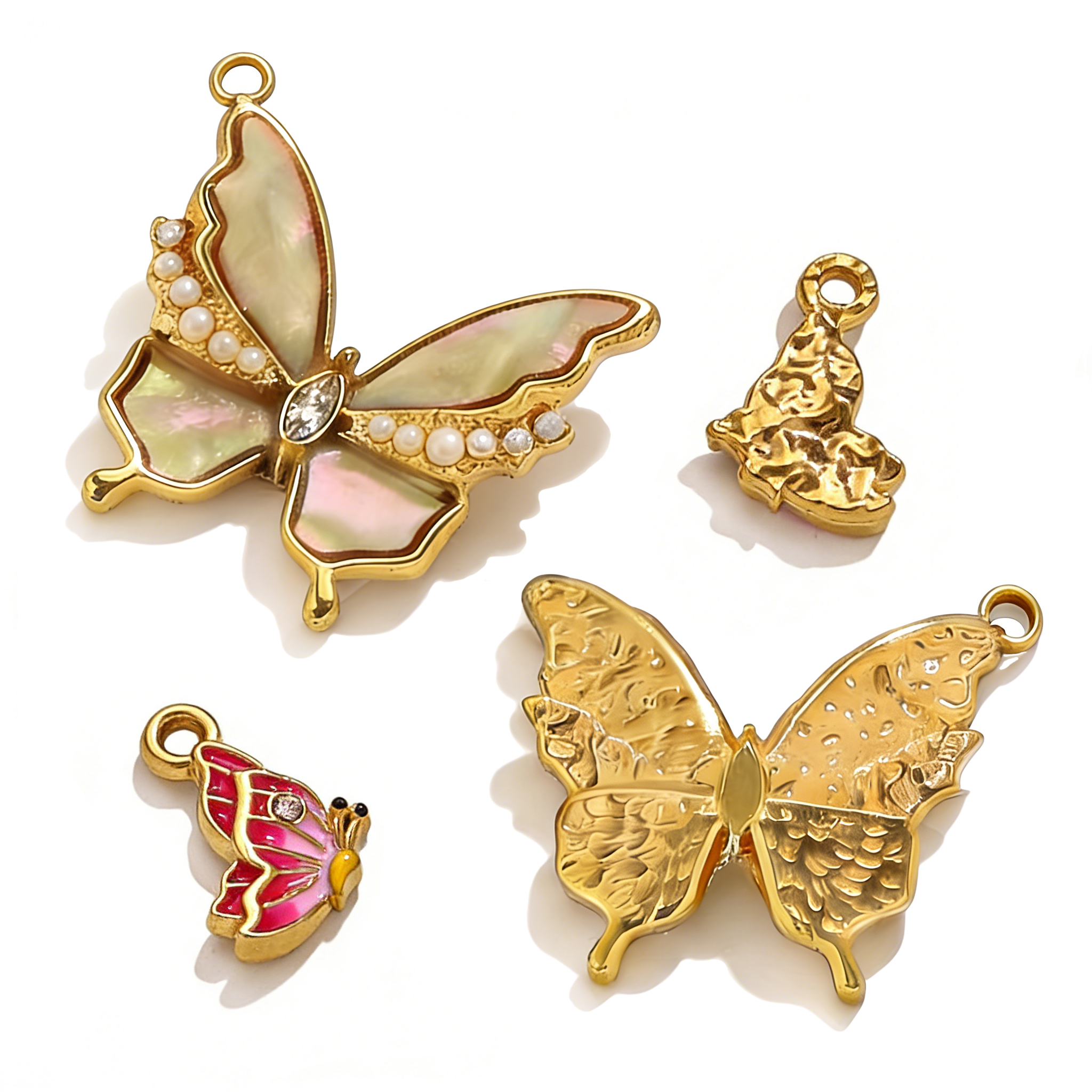 2PCS Butterfly Charms Enamel S – Butterfly Pendant Necklace recenzja i cena