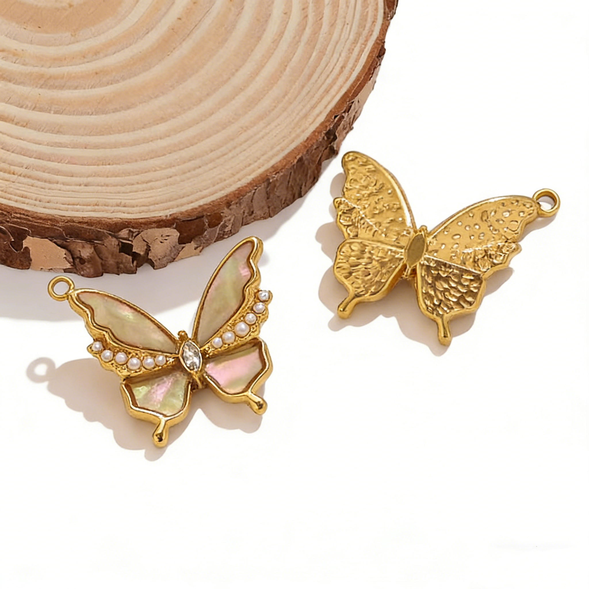 2PCS Butterfly Charms Enamel S – Butterfly Pendant Necklace recenzja i cena