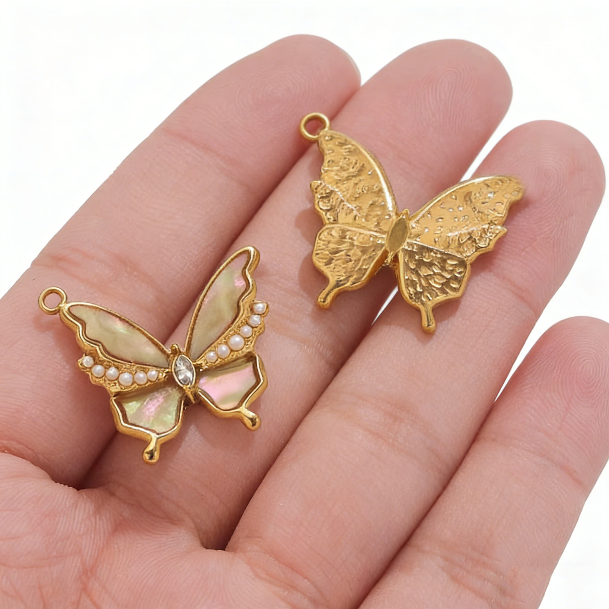 2PCS Butterfly Charms Enamel S – Butterfly Pendant Necklace recenzja i cena
