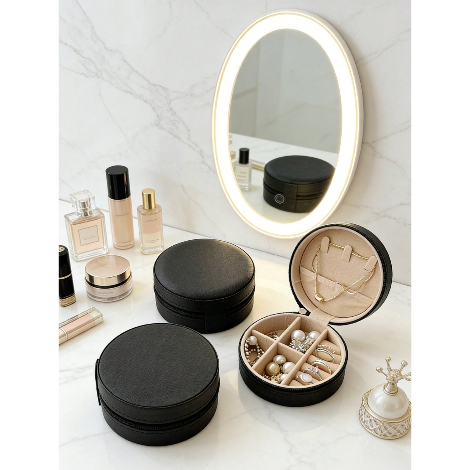 Circular Jewelry Box, Portable – Jewelry Store For Watches recenzja i cena