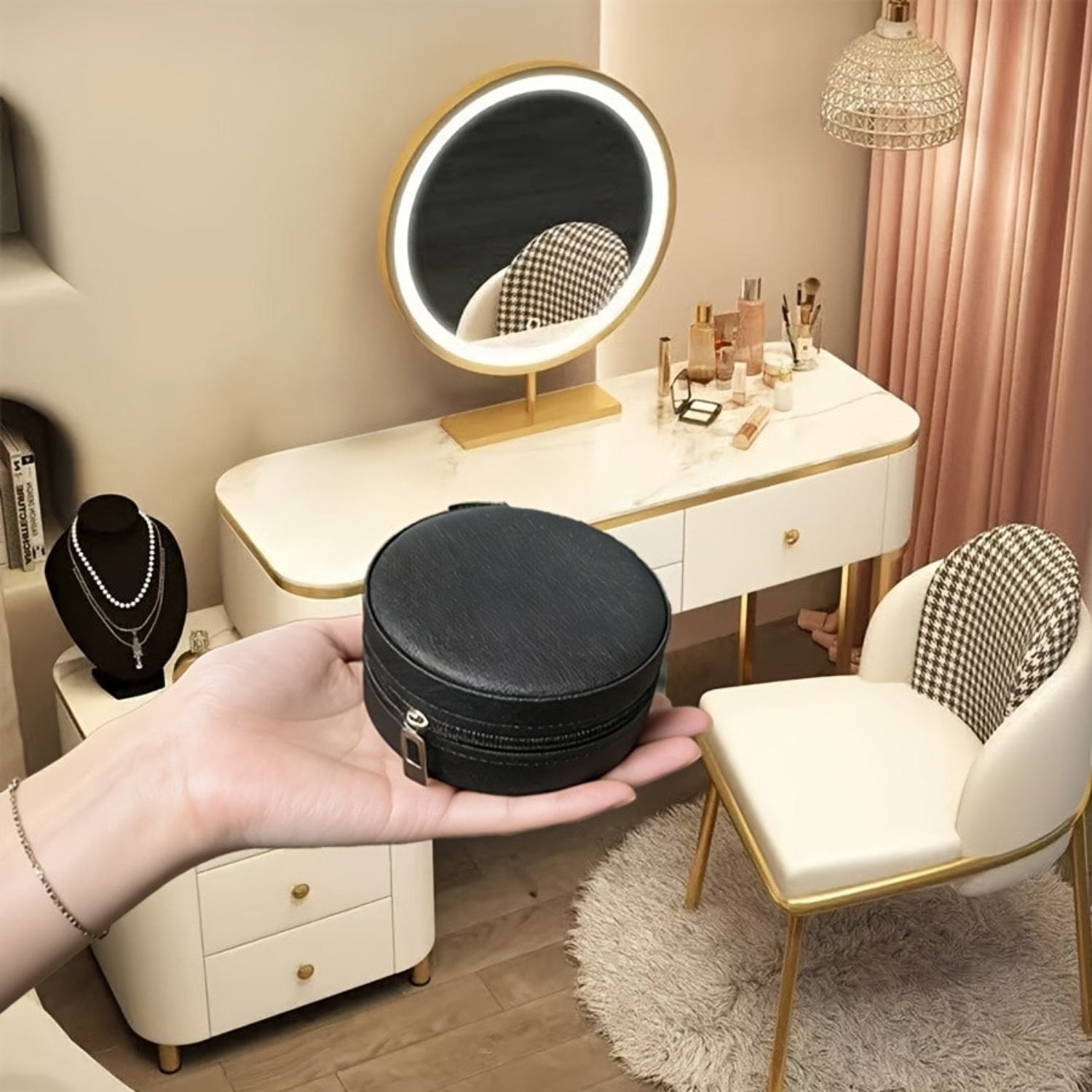 Circular Jewelry Box, Portable – Jewelry Store For Watches recenzja i cena