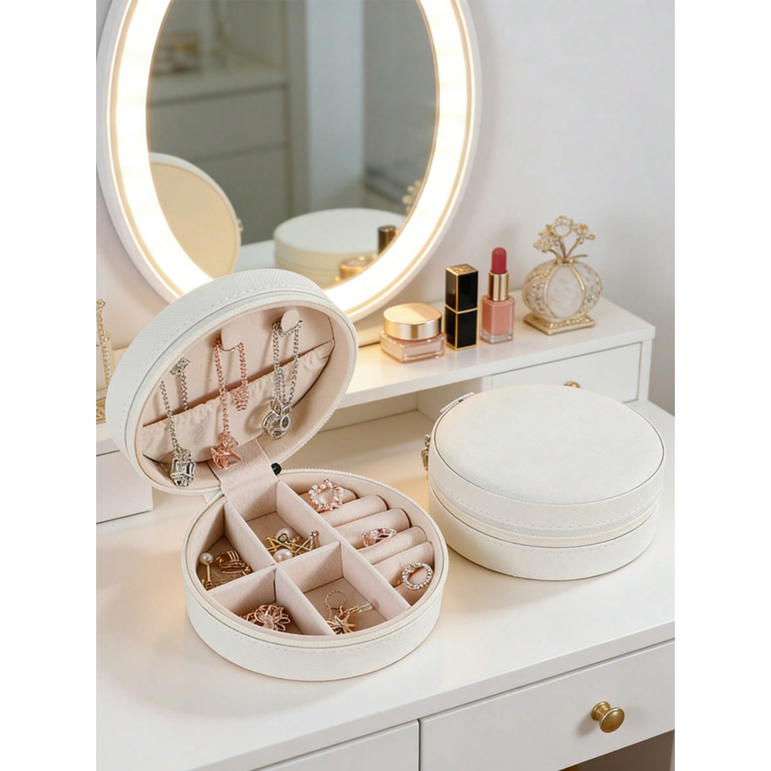 Circular Jewelry Box, Portable – Jewelry Store For Watches recenzja i cena