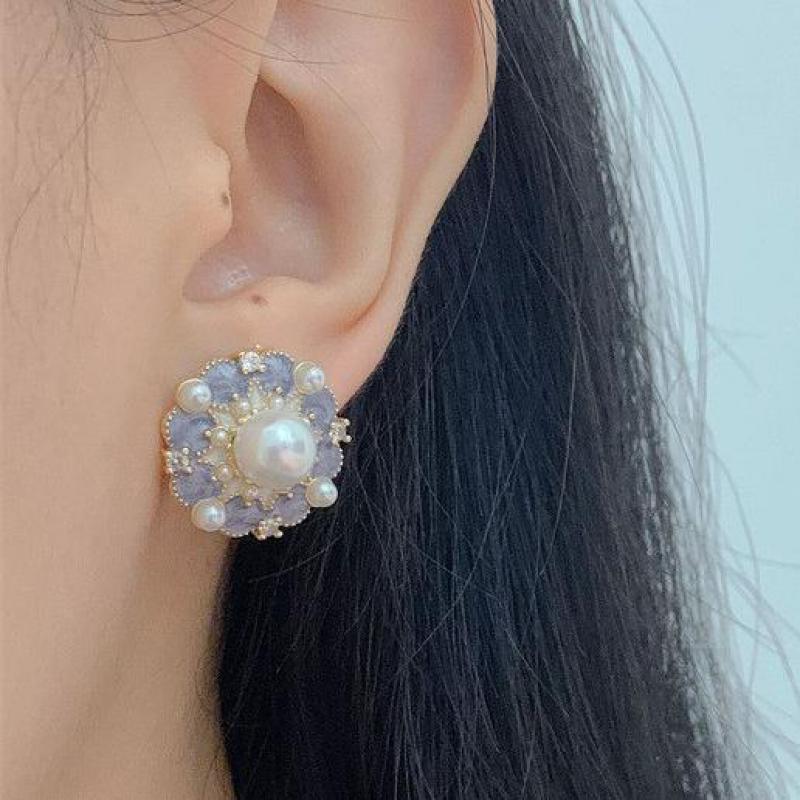 925 Silver Needle Vintage Purp – Pearl Stud Earrings recenzja i cena