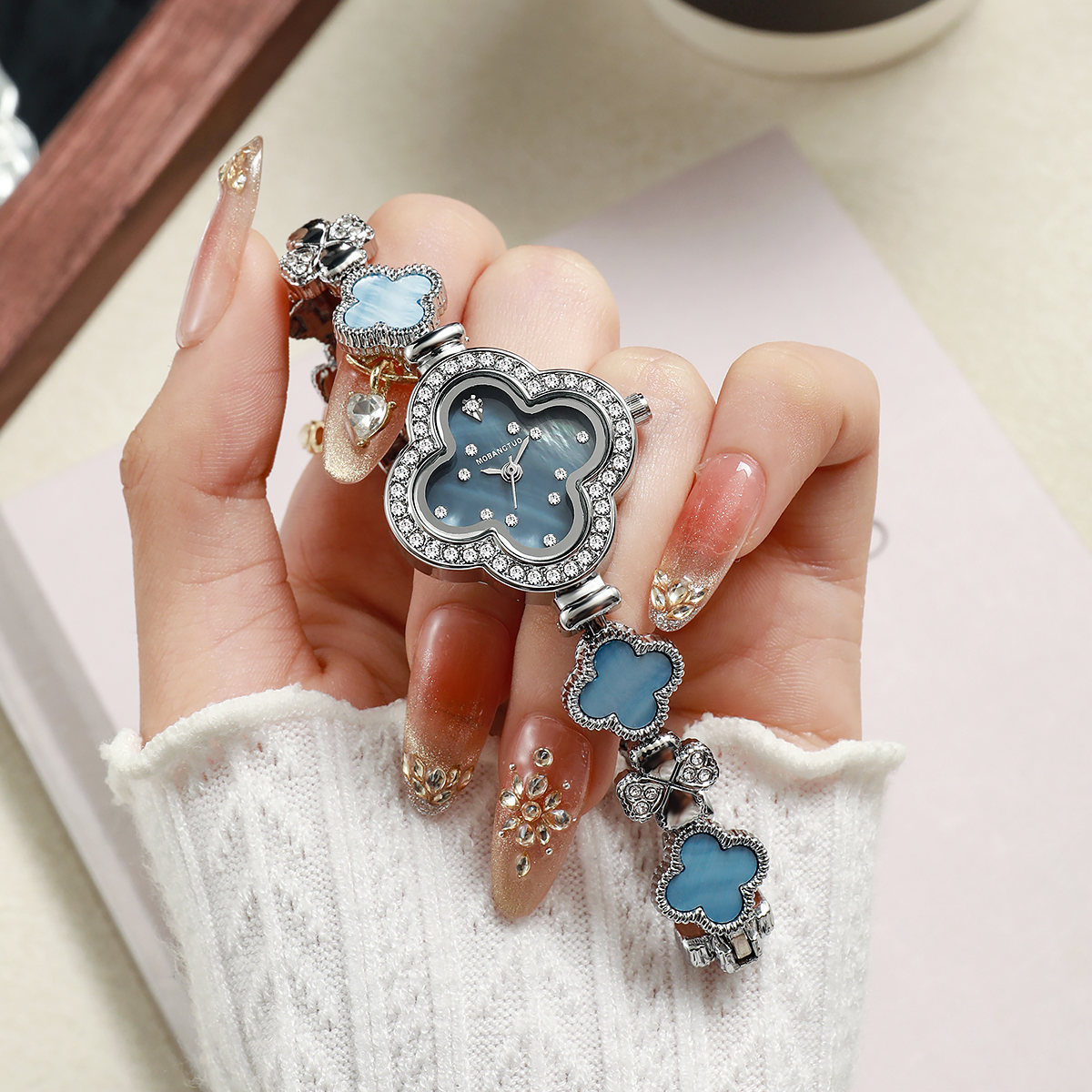 Luxury Four leaf Clover Women' – Jewelry Diamond Watches recenzja i cena
