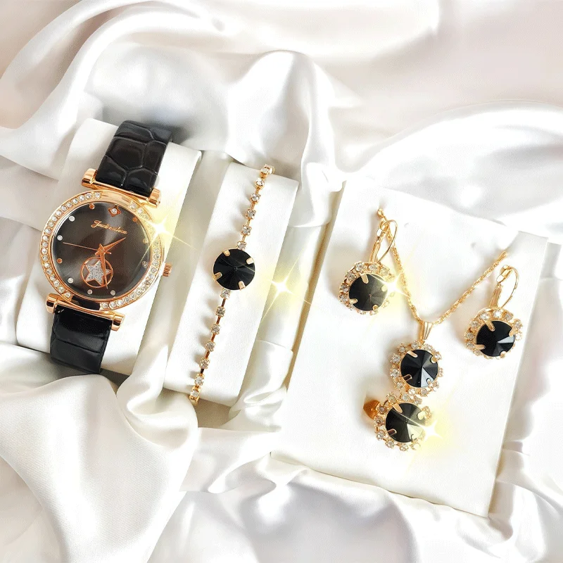 6-piece women's round quartz w – Jewelry Diamond Watches recenzja i cena