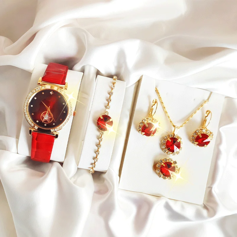 6-piece women's round quartz w – Jewelry Diamond Watches recenzja i cena