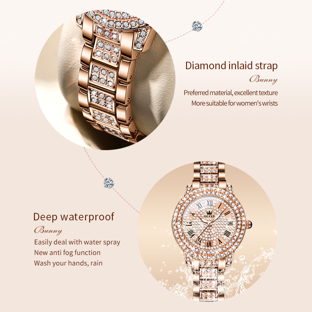 OLEVS 9943 Luxury All Diamond  – Jewelry Diamond Watches recenzja i cena