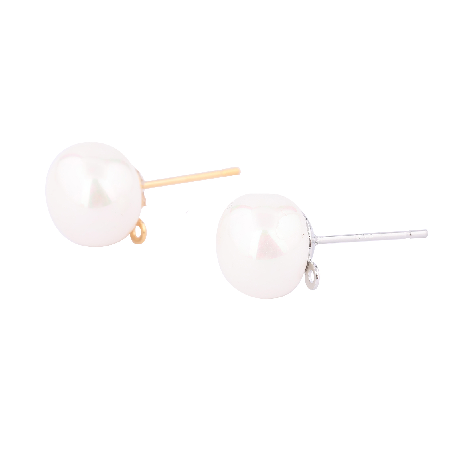10pcs Copper White K Gold Plat – Pearl Stud Earrings recenzja i cena