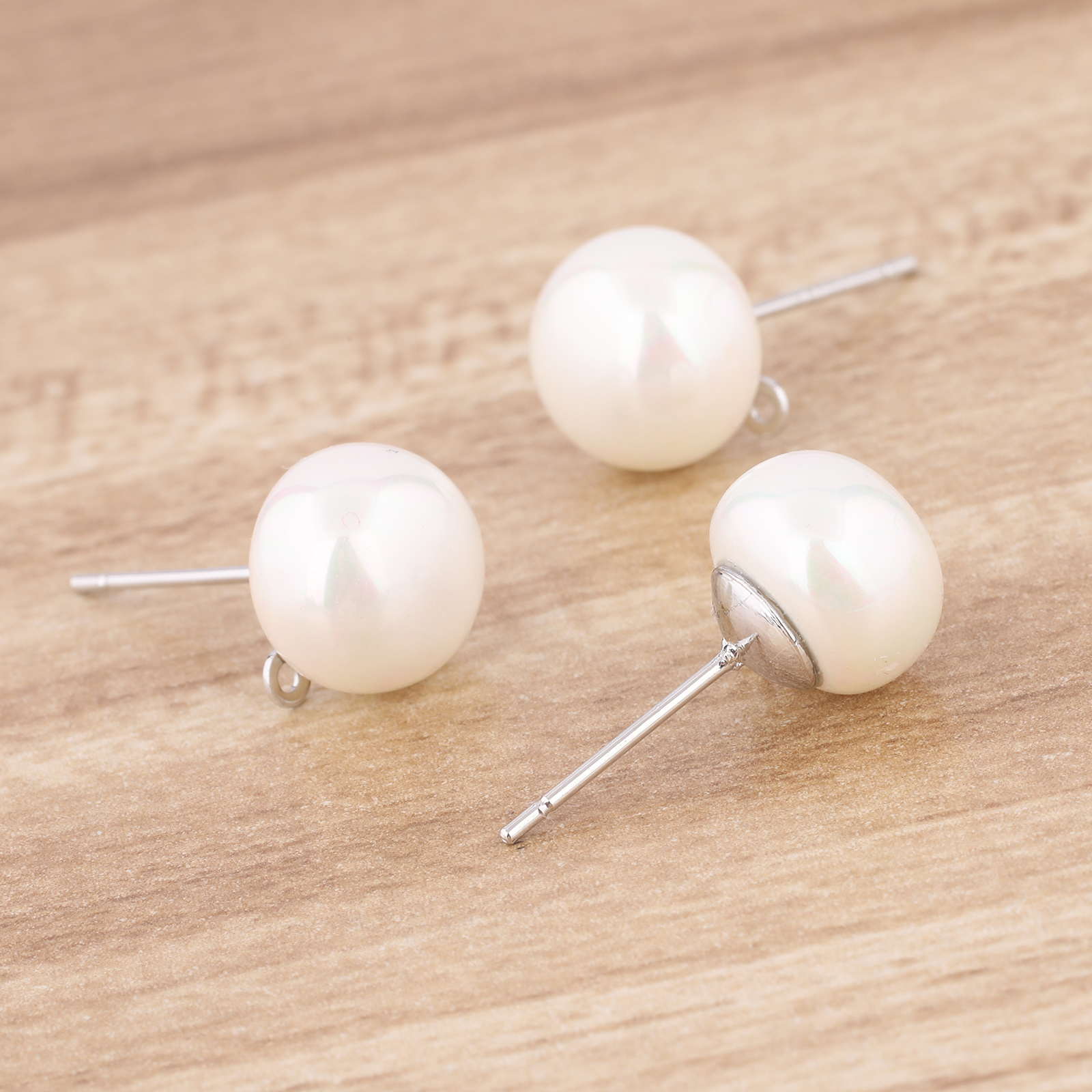 10pcs Copper White K Gold Plat – Pearl Stud Earrings recenzja i cena