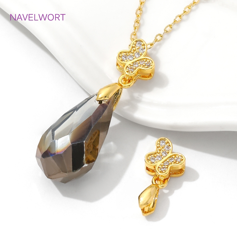 Brass Pinch Bails 18K Gold Pla – Butterfly Pendant Necklace recenzja i cena