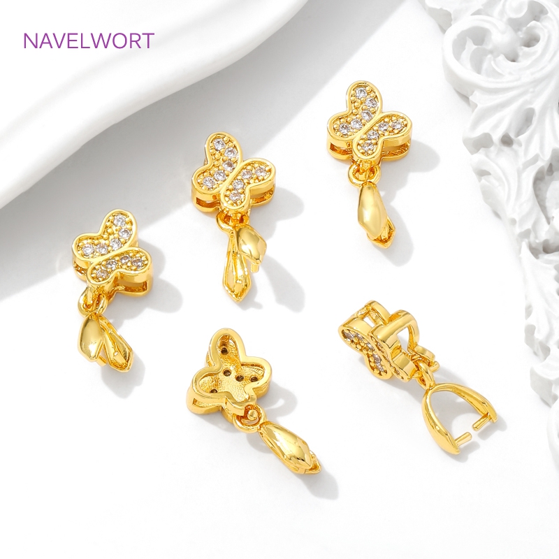Brass Pinch Bails 18K Gold Pla – Butterfly Pendant Necklace recenzja i cena
